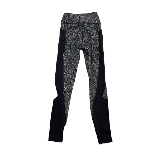 Lululemon Legging Size 4? Fit Physique Jacquard Black Mesh Women 27" In 54-51 - Picture 1 of 7